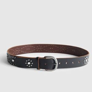 Madewell x Alexa Chung leather studded western belt M medium NWT new